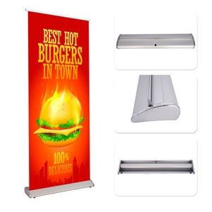 Deluxe Retractable Aluminum Banner Stand W/ Graphic 31.5" X 79"