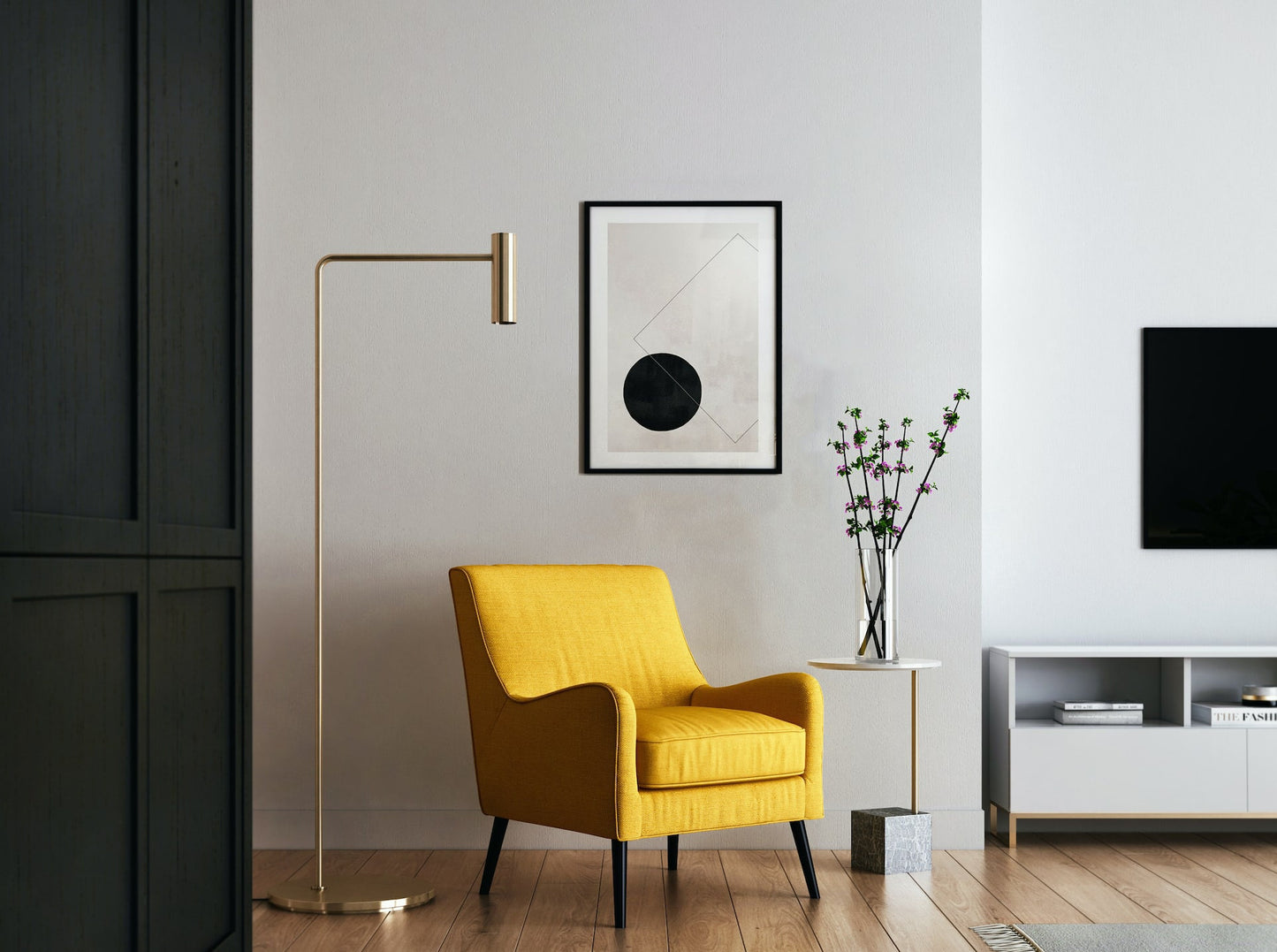 Custom framed printing display on wall