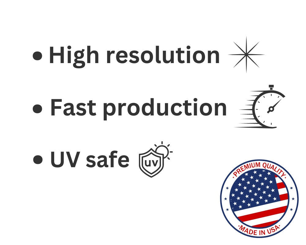 High resolution, fast production, and UV safe on all custom car magnets