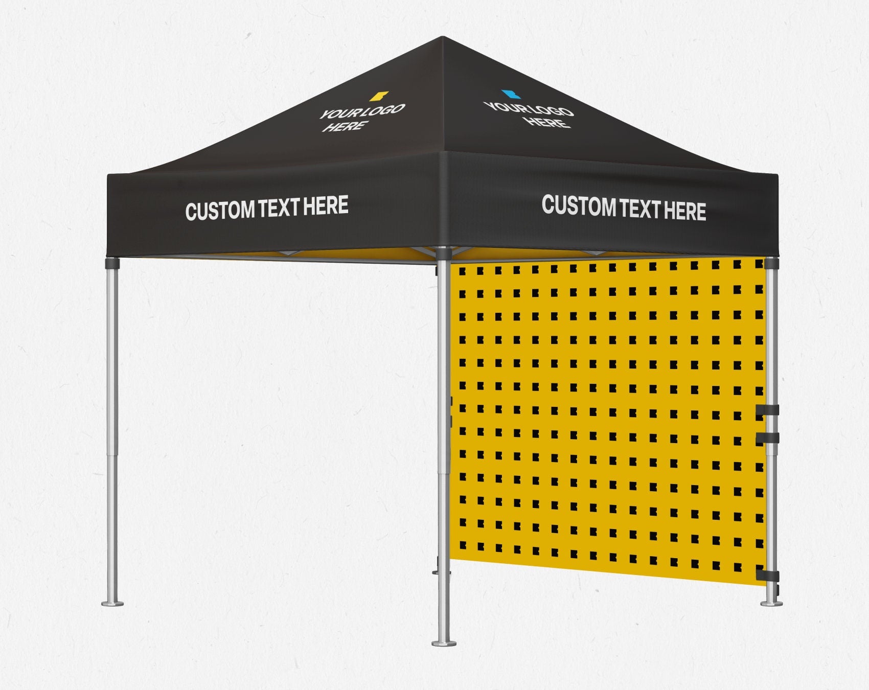 Custom 10x10 ft Pop-Up Canopy Tent with back wall for trade shows