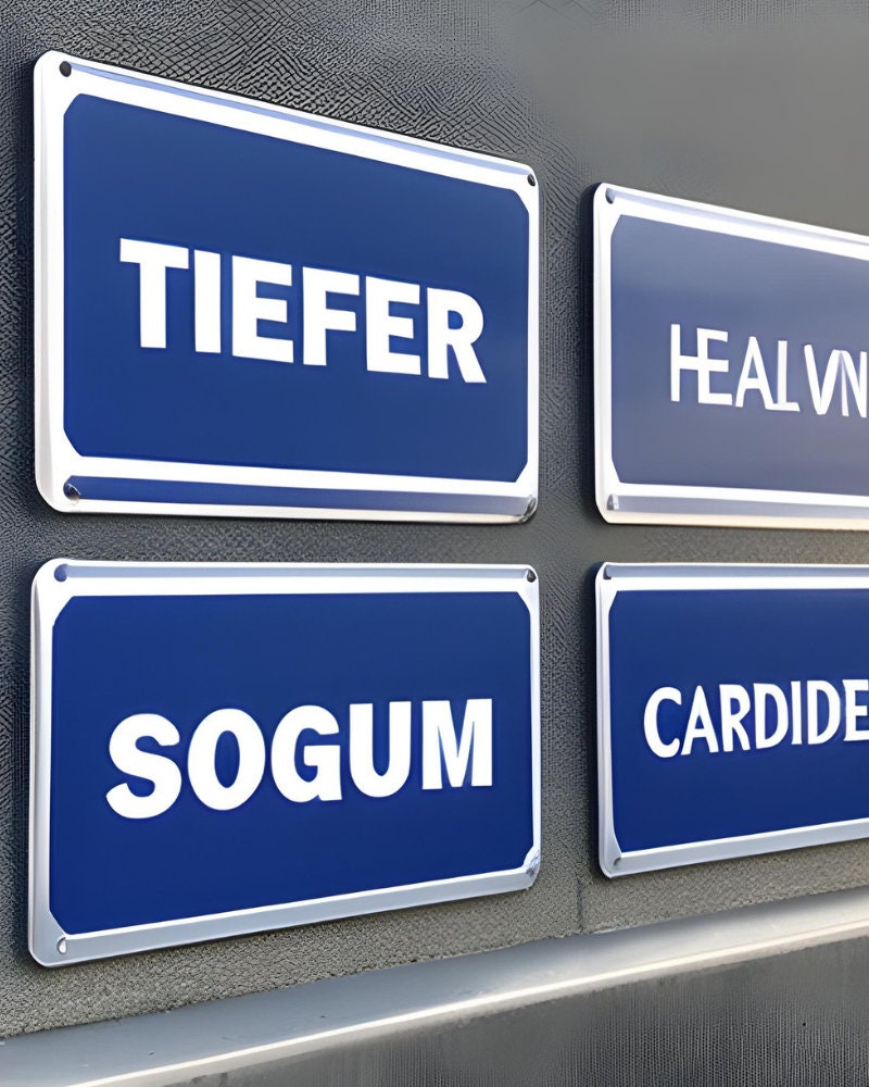 Example of aluminum sign print on the wall