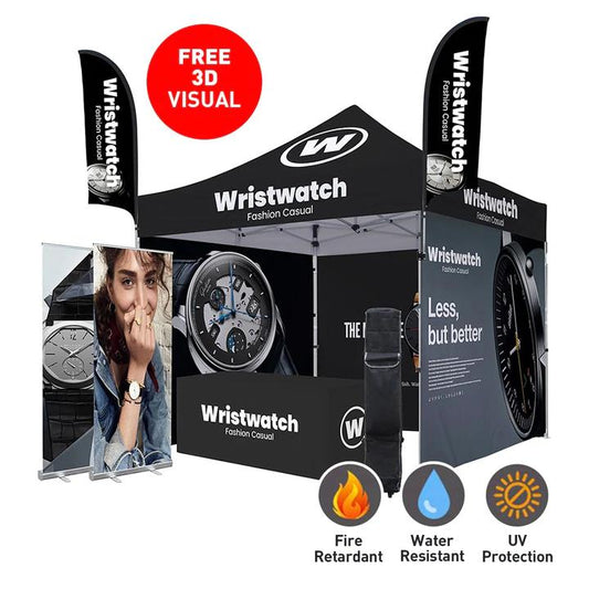 The "Domination" Event Package • Complete 10x10 Booth + Flags + Table + Banners