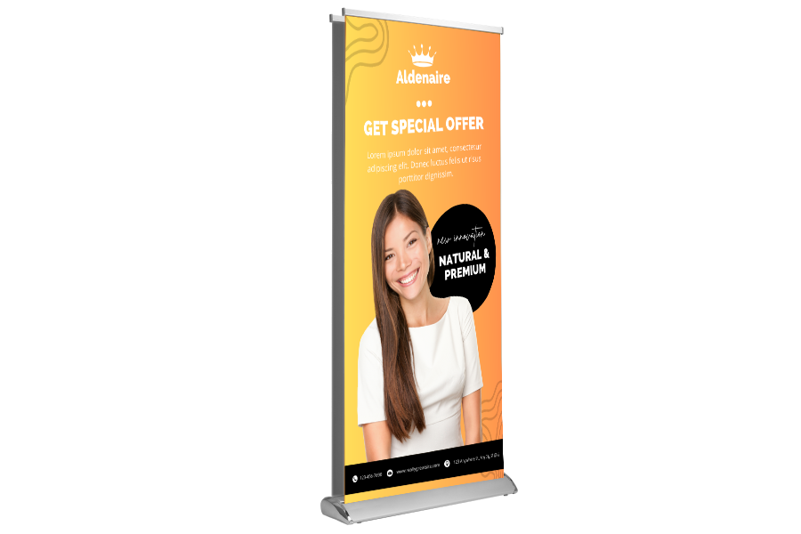 Deluxe Double-Sided Retractable Banner Stand for trade shows 