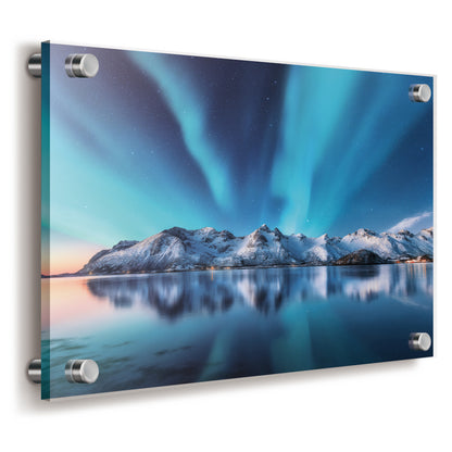 Custom Acrylic Print with chrome finished stand off hardware and mounting screws 