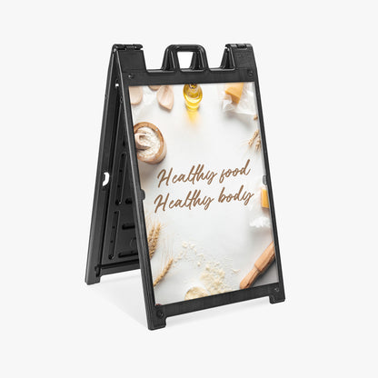 Black A-Frame Promotional Business Sign - Double-Sided Heavy-Duty A-Stand