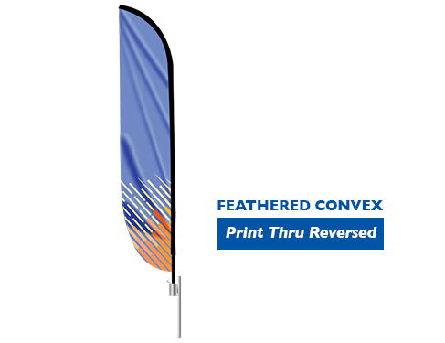 Feather convex banner flag print thru reversed 