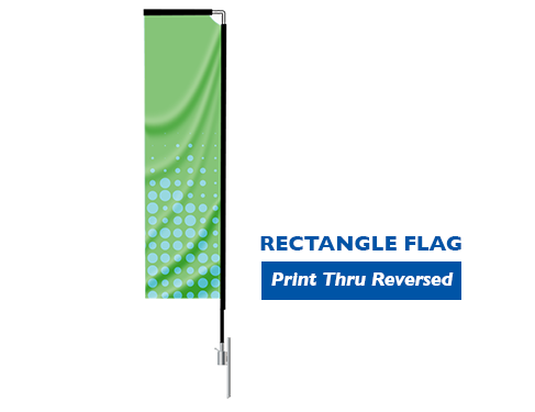 Rectangle flag is printed thru reversed 