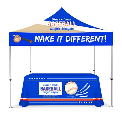 10' Heavy Duty Canopy Tent w/ Table Cover (Dye Sublimation)