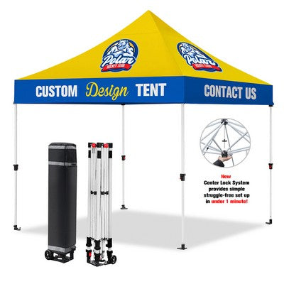 10' x 10' Heavy Duty Pop Up Tent w/ Dye Sublimation Canopy