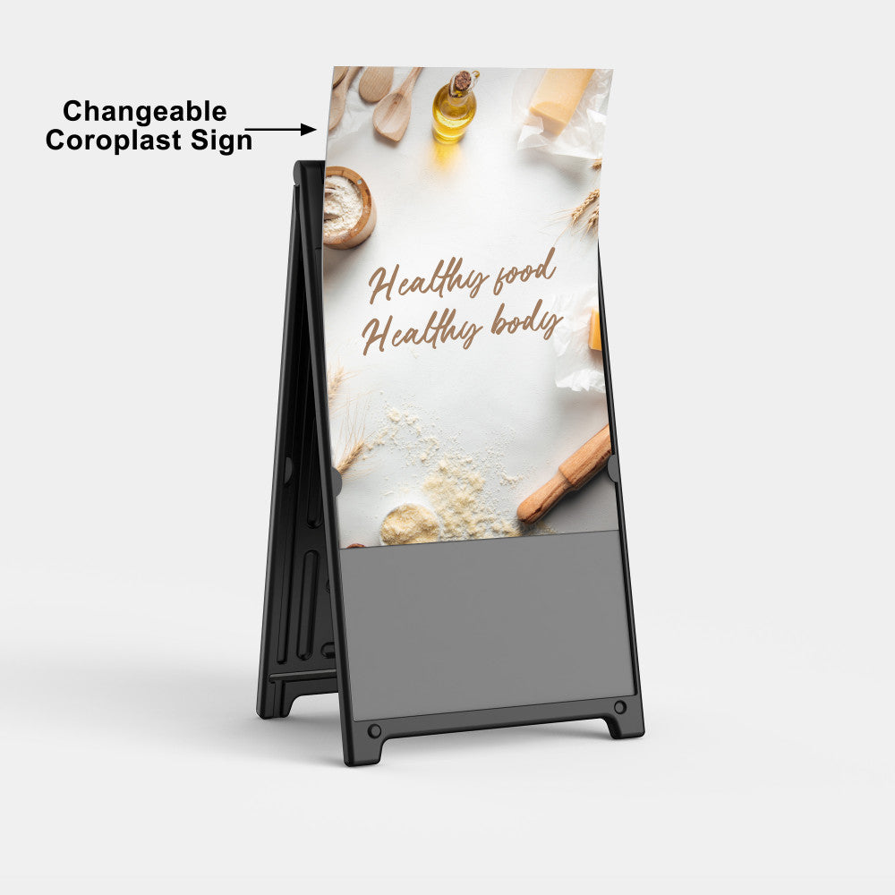 Black A-Frame Promotional Business Sign - Double-Sided Heavy-Duty A-Stand