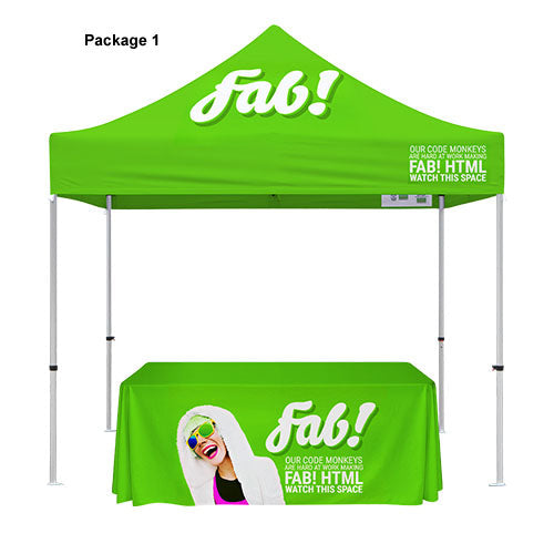 10'x10' Custom Tent with Custom Table Cover