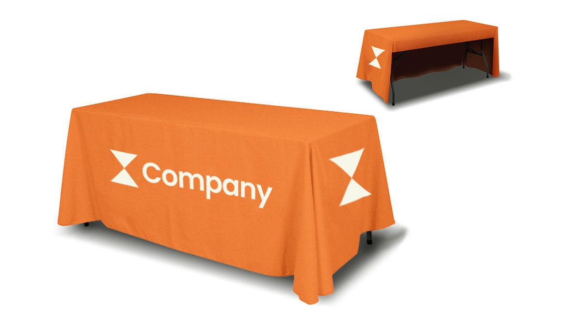 Orange custom table cloth 