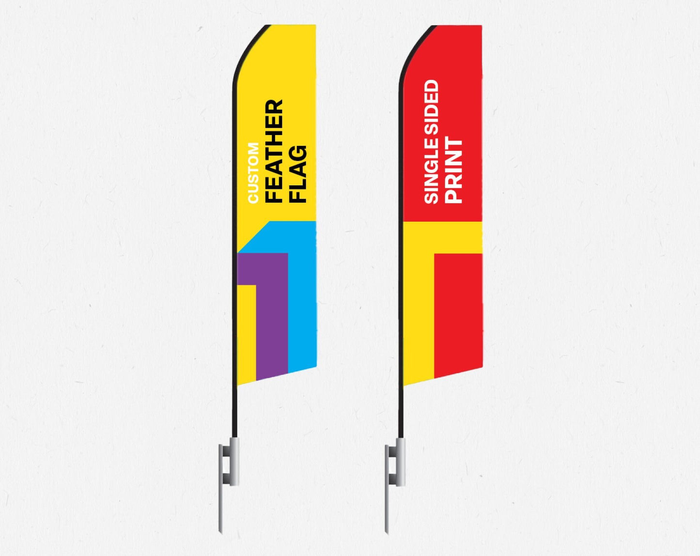 Custom printed feather flag single sided for business marketing