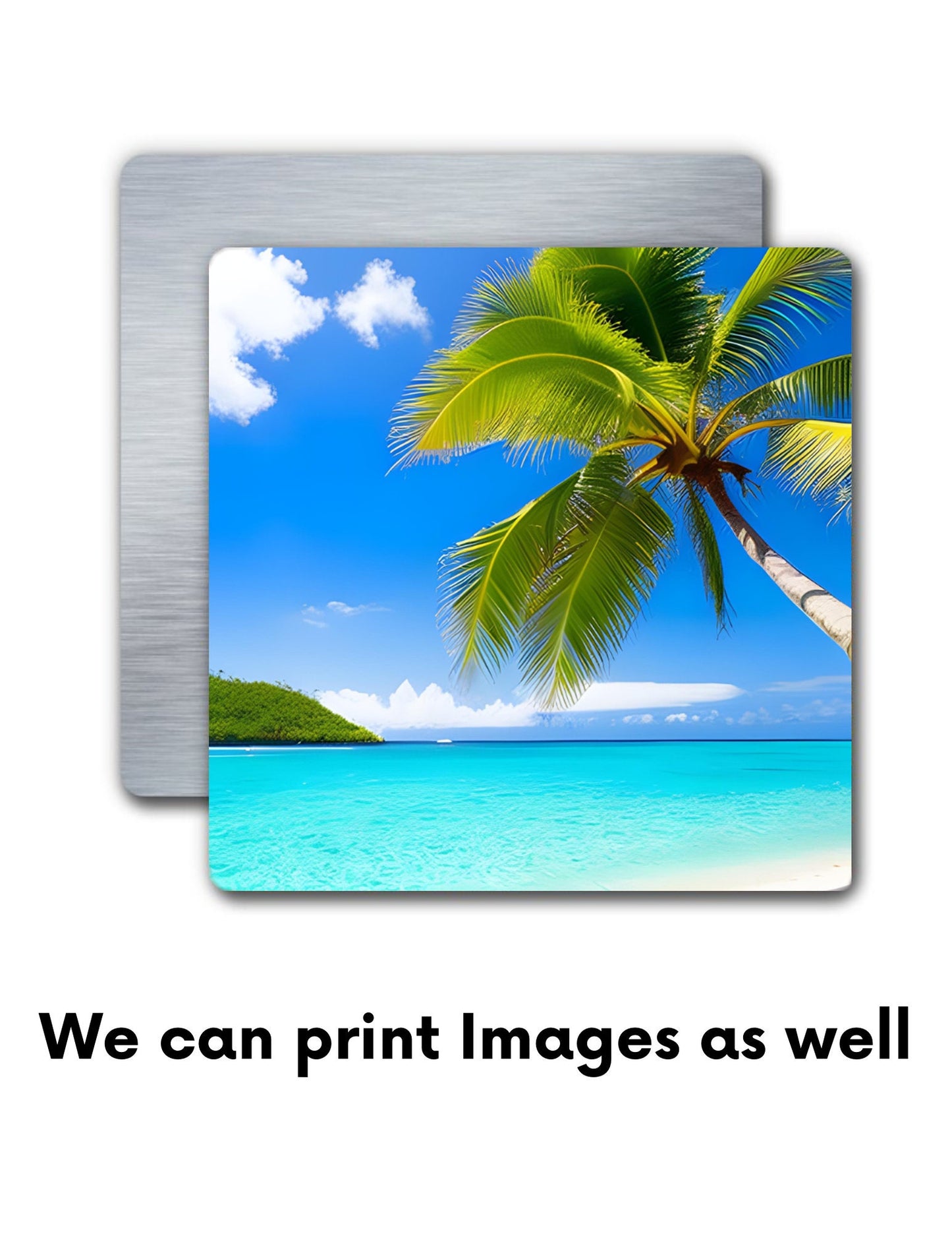 Printed picture of a palm tree on aluminum sign